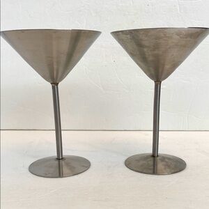 Vintage Danescook Stainless Steel Martini Glass Set